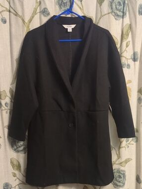 Old Navy Black Double Button Open-Front Coat